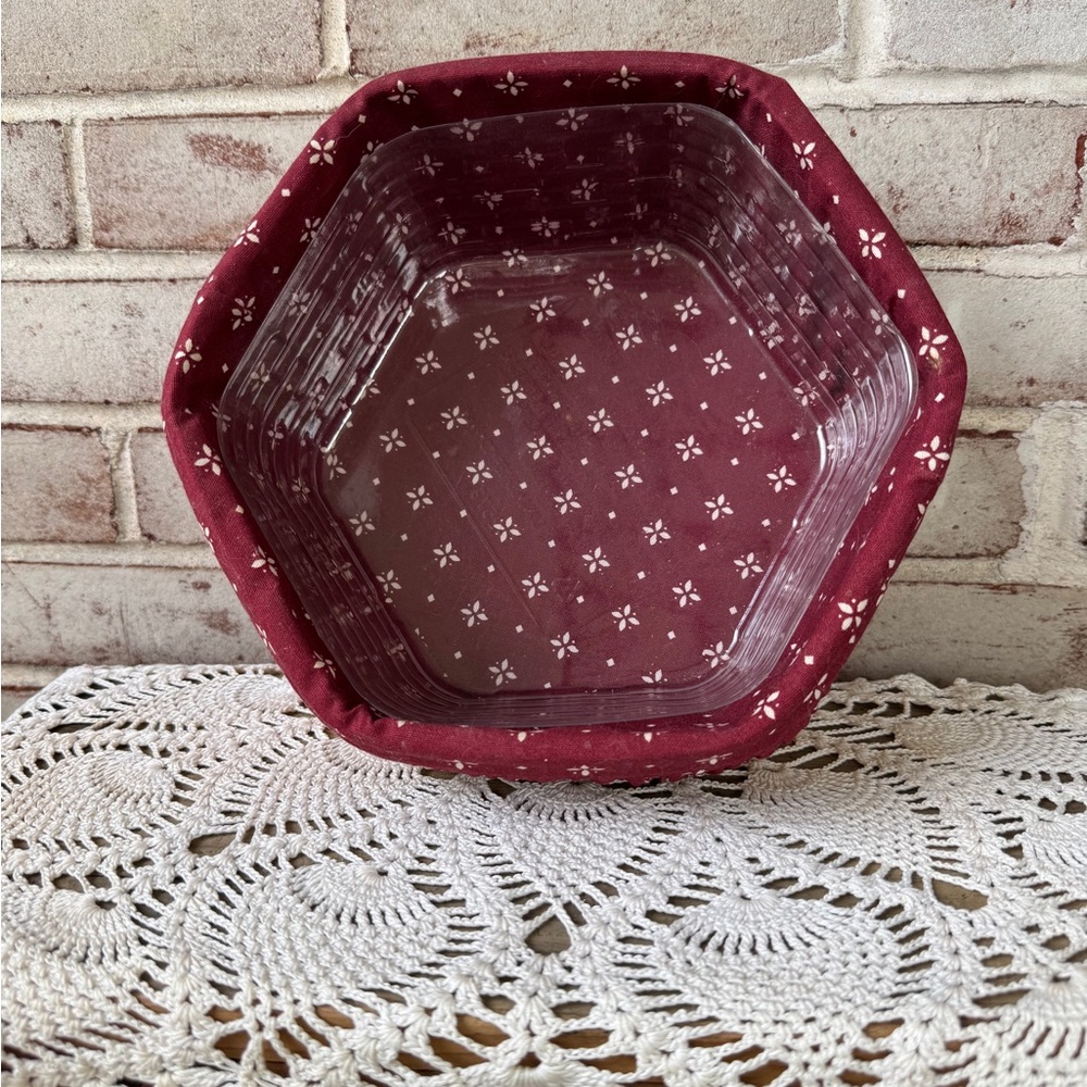 1999 Longaberger 10” hexagonal Generations combo basket liner protector